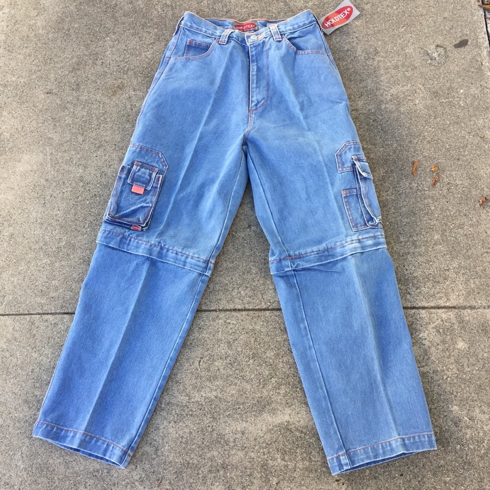 Vintage 80 blue highwaiste cargo jeans 24 26 27 28